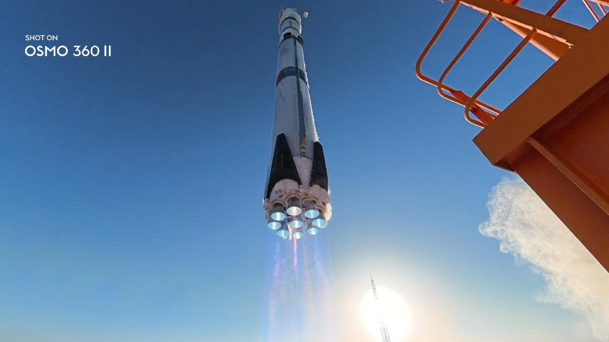 Запуск ракеты Zhuque-3, кадр с камеры Osmo 360 II