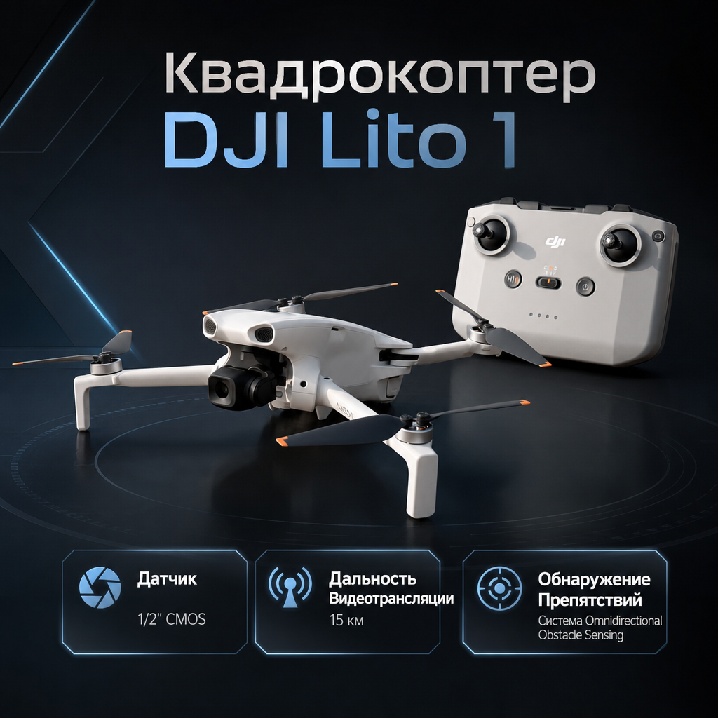 Квадрокоптер DJI Lito 1 — инфографика