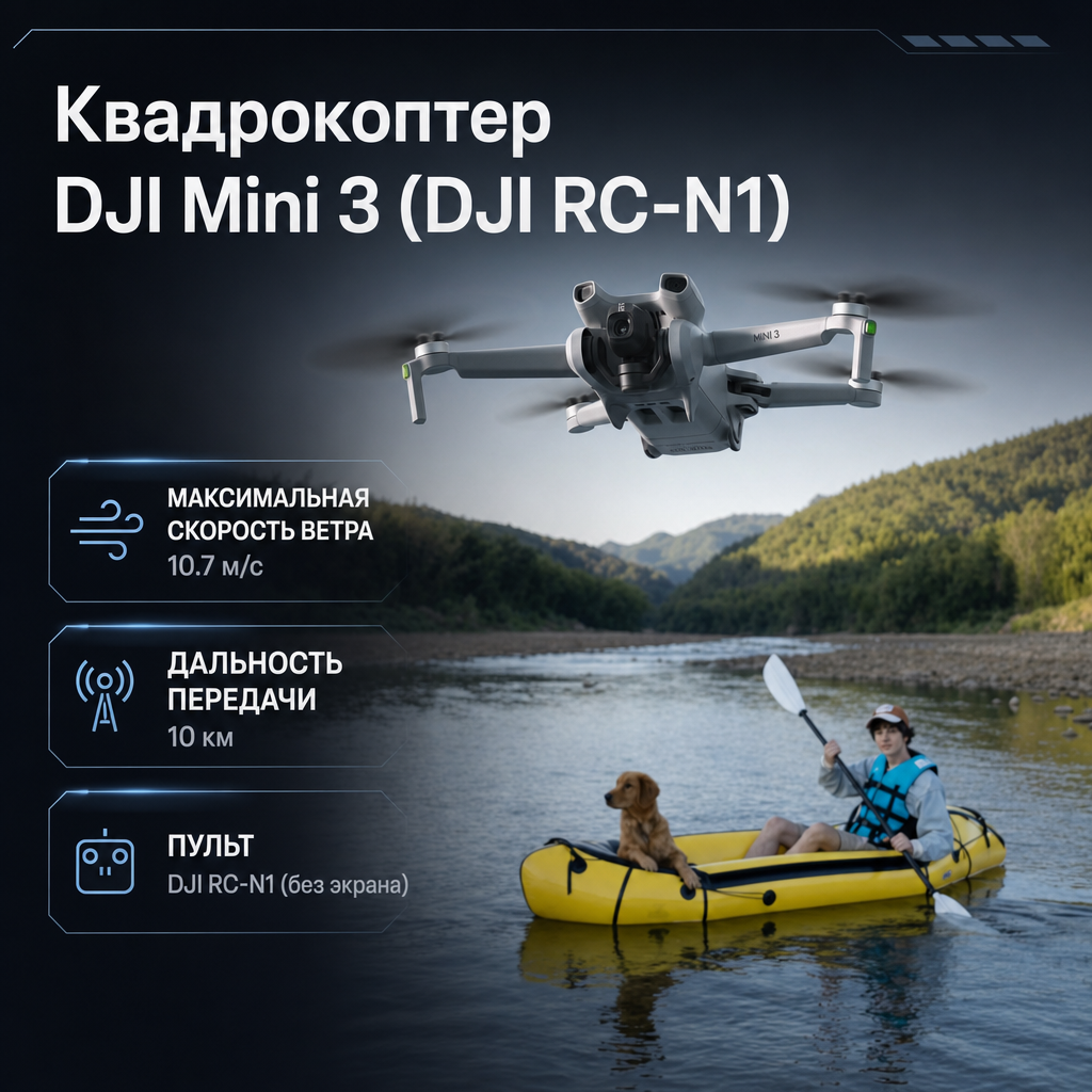 Квадрокоптер DJI Mini 3 (DJI RC-N1) — инфографика