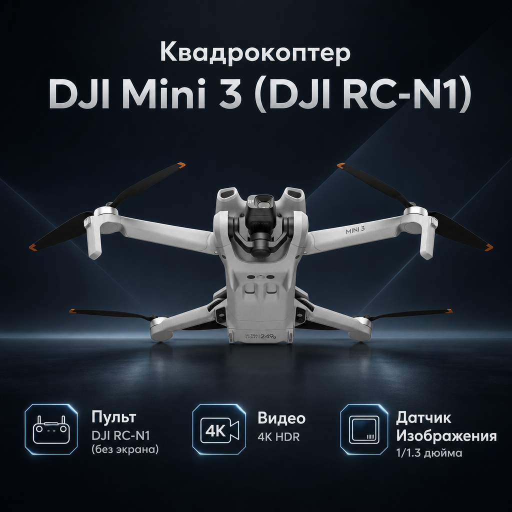 Квадрокоптер DJI Mini 3 (DJI RC-N1) — инфографика
