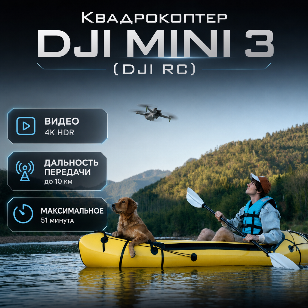 Квадрокоптер DJI Mini 3 (DJI RC) — инфографика
