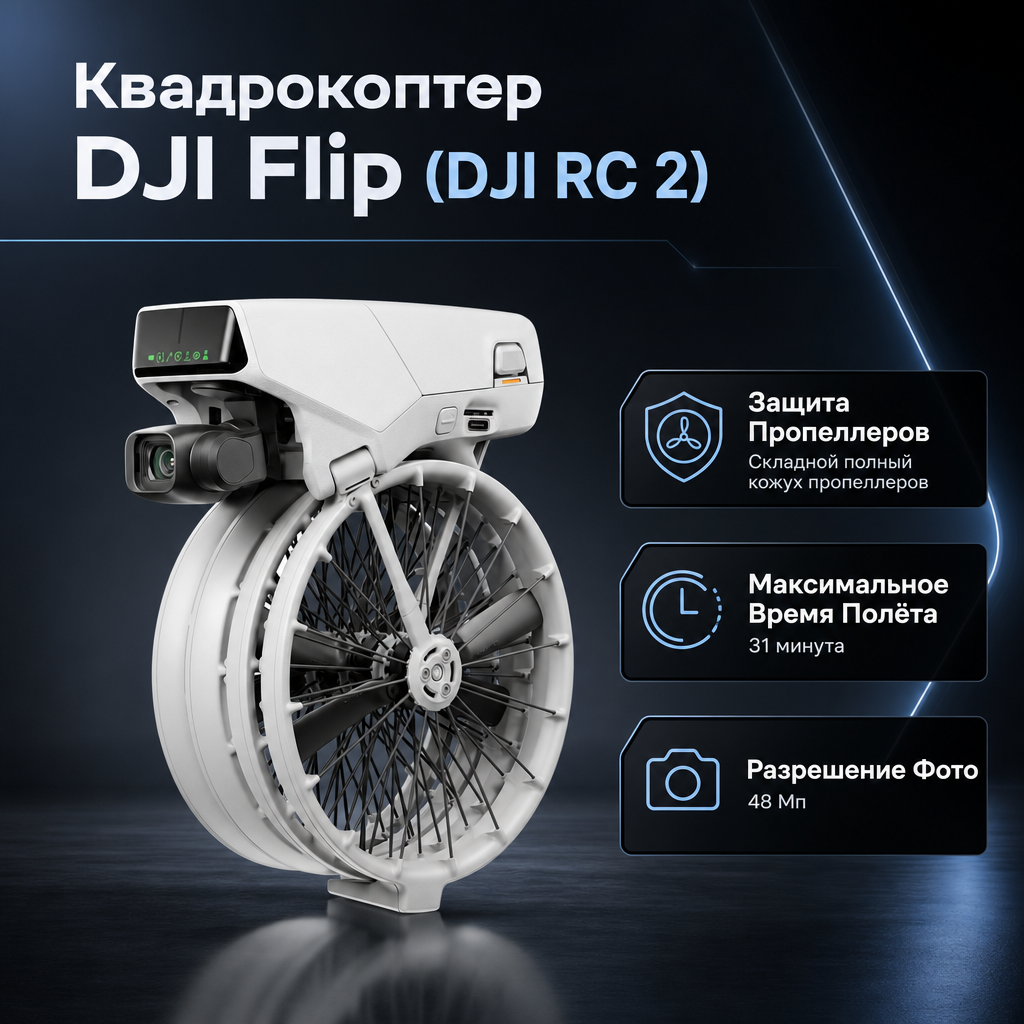 Квадрокоптер DJI Flip (DJI RC 2) — инфографика