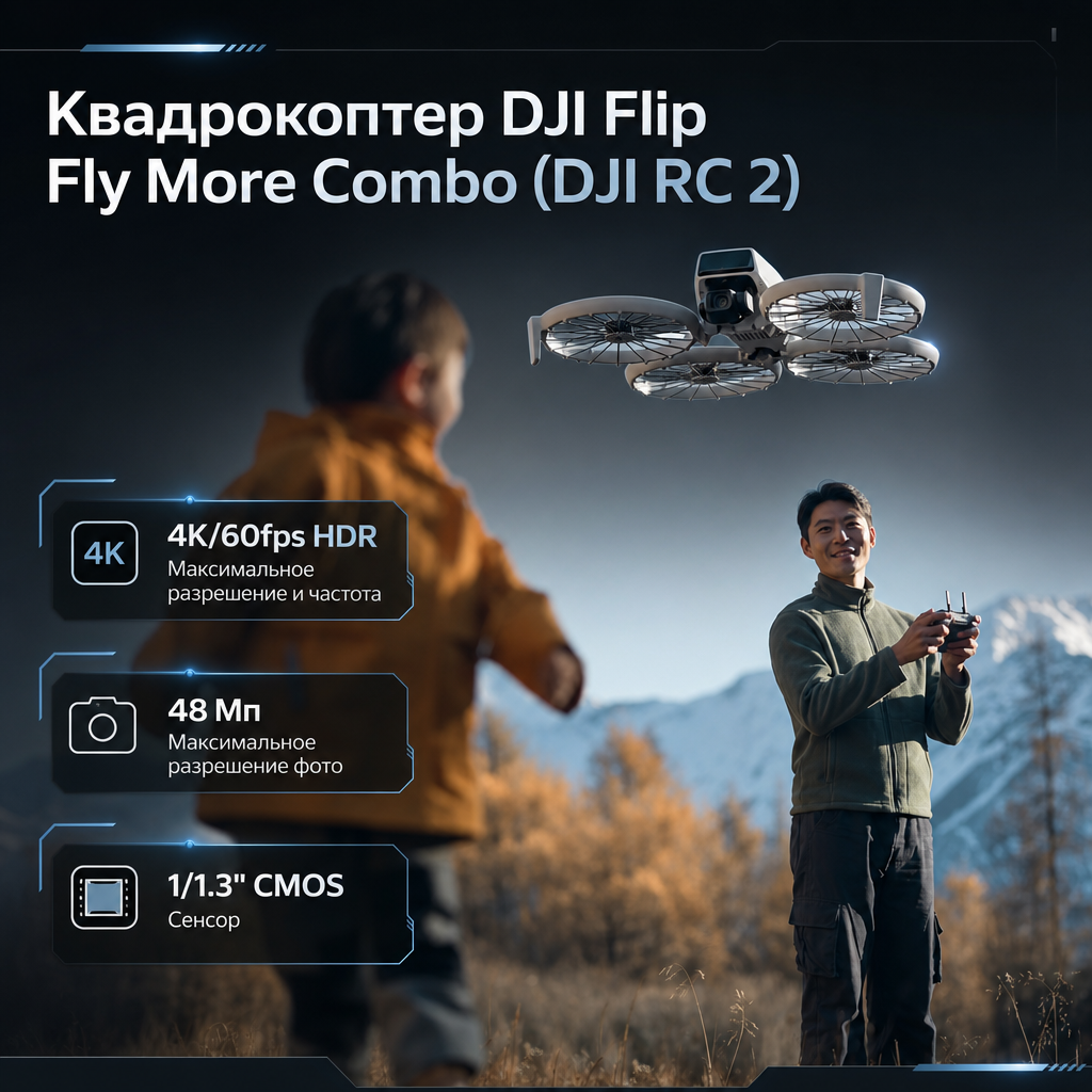 Квадрокоптер DJI Flip Fly More Combo (DJI RC 2)