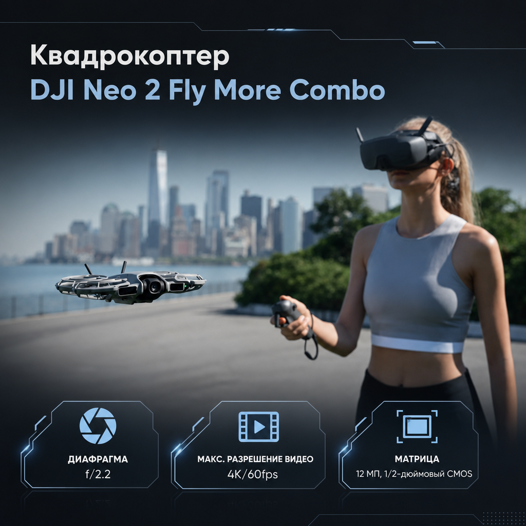 Квадрокоптер DJI Neo 2 Fly More Combo — инфографика