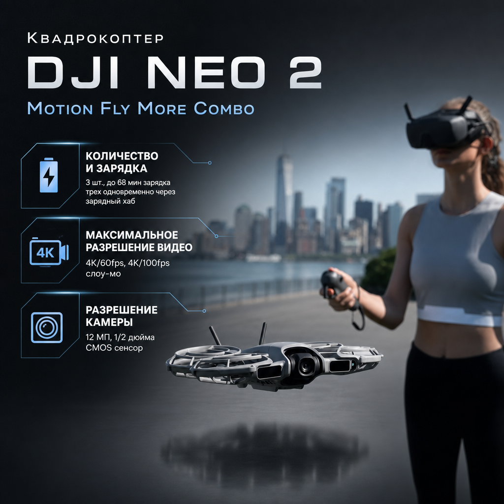Квадрокоптер DJI Neo 2 Motion Fly More Combo