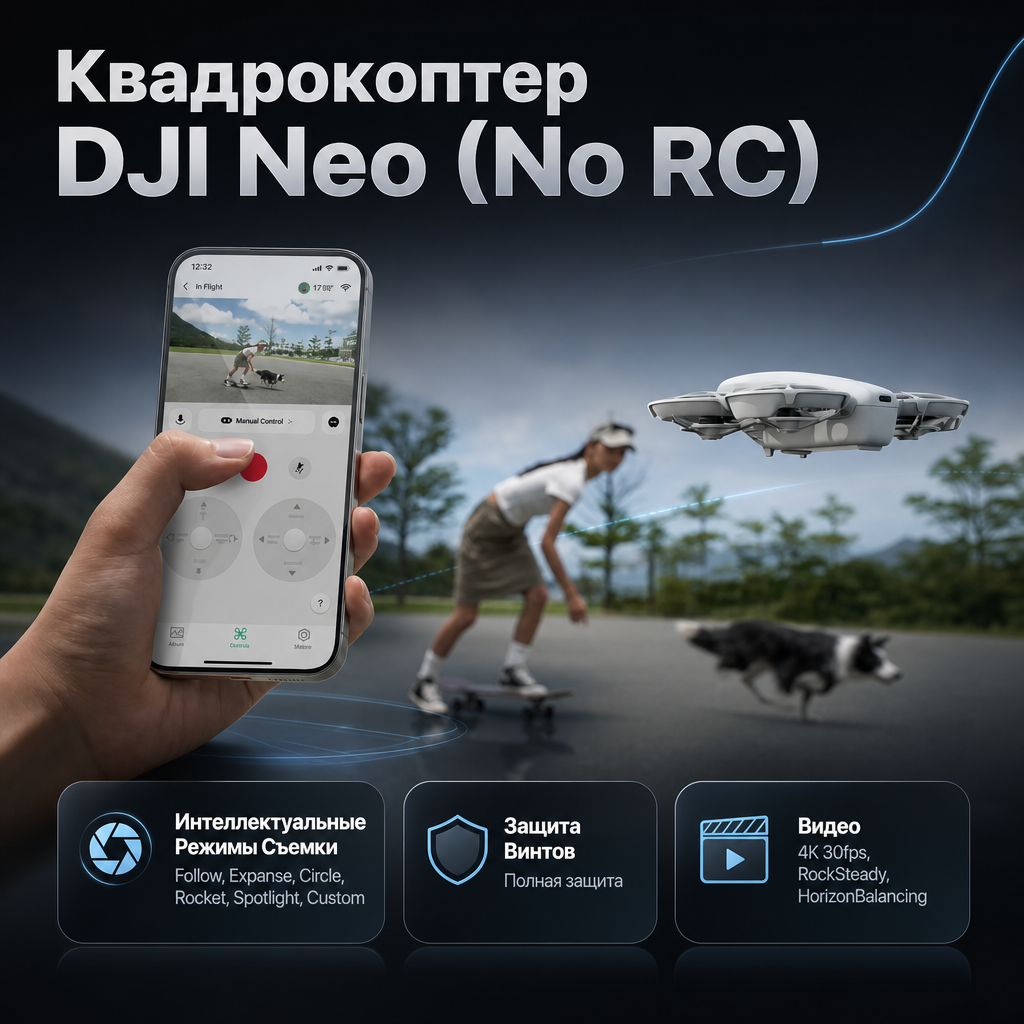 Квадрокоптер DJI Neo (No RC) — инфографика