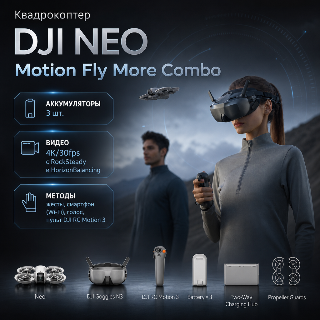 Квадрокоптер DJI Neo Motion Fly More Combo