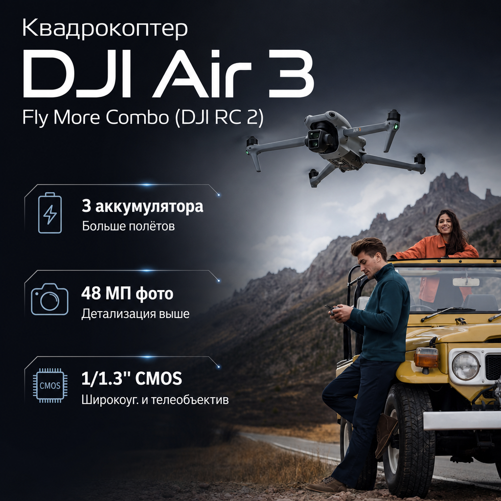 Квадрокоптер DJI Air 3 Fly More Combo (DJI RC 2)