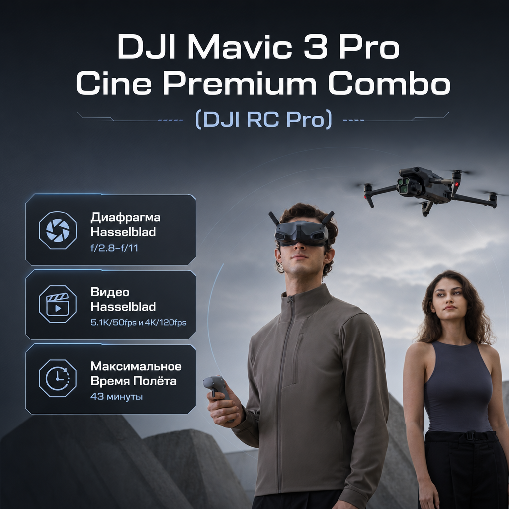 DJI Mavic 3 Pro Cine Premium Combo (DJI RC Pro) — инфографика