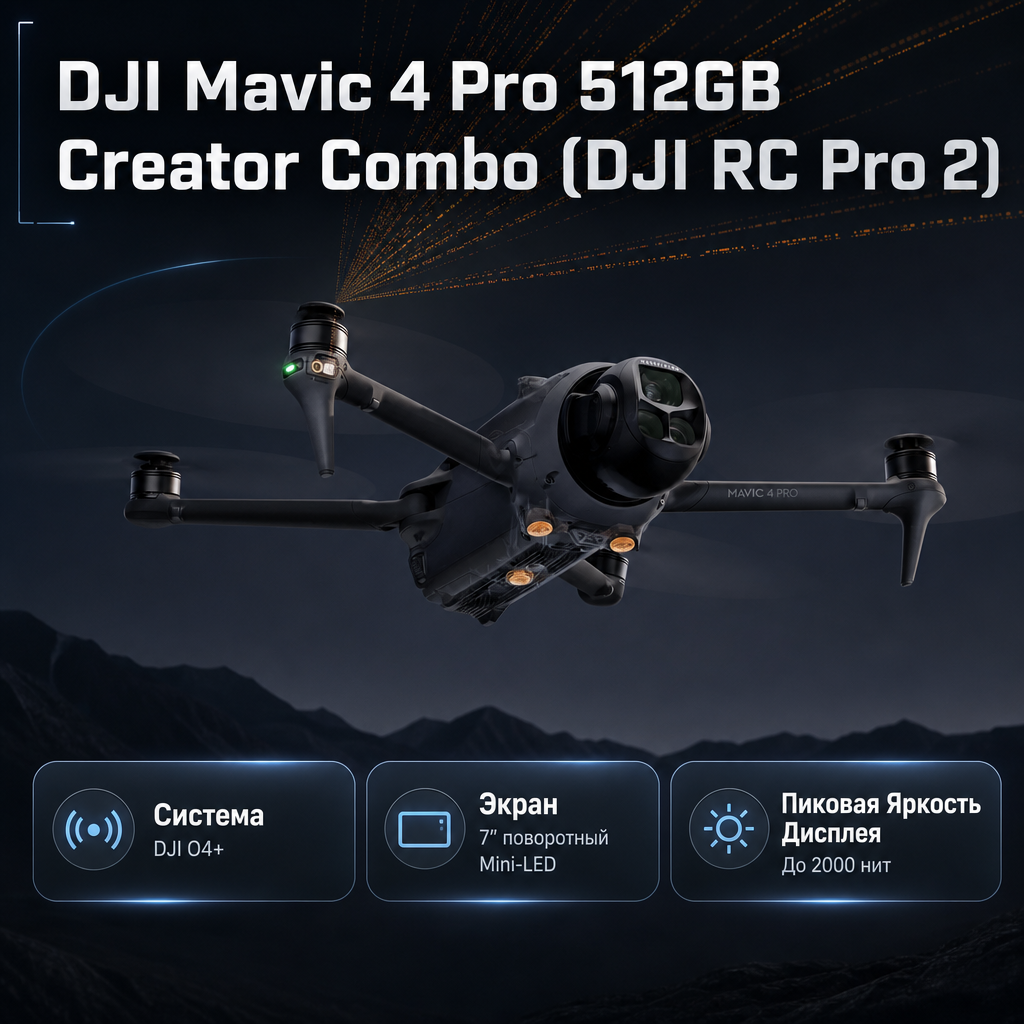 DJI Mavic 4 Pro 512GB Creator Combo (DJI RC Pro 2) — инфографика