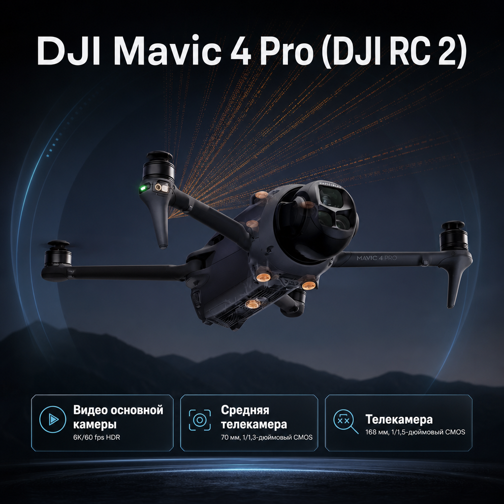 DJI Mavic 4 Pro (DJI RC 2) — инфографика