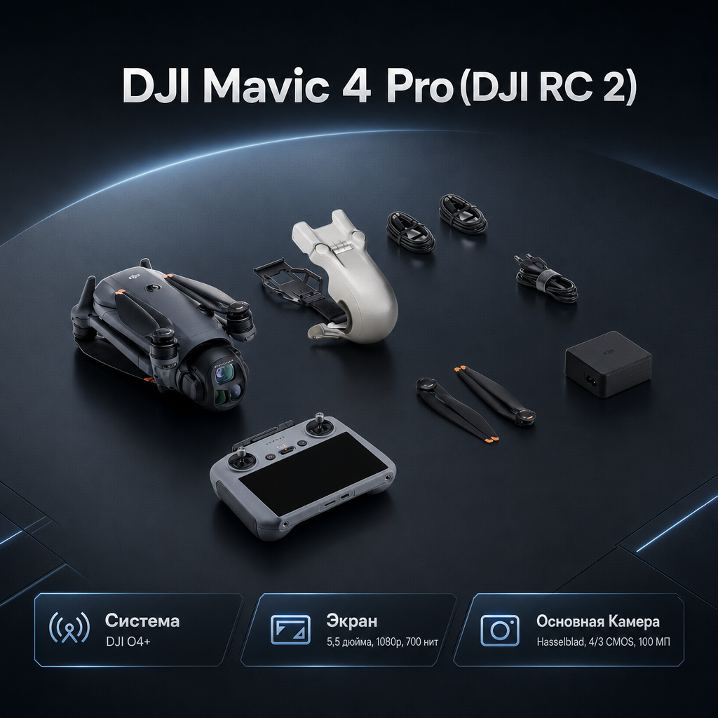 DJI Mavic 4 Pro (DJI RC 2) — инфографика
