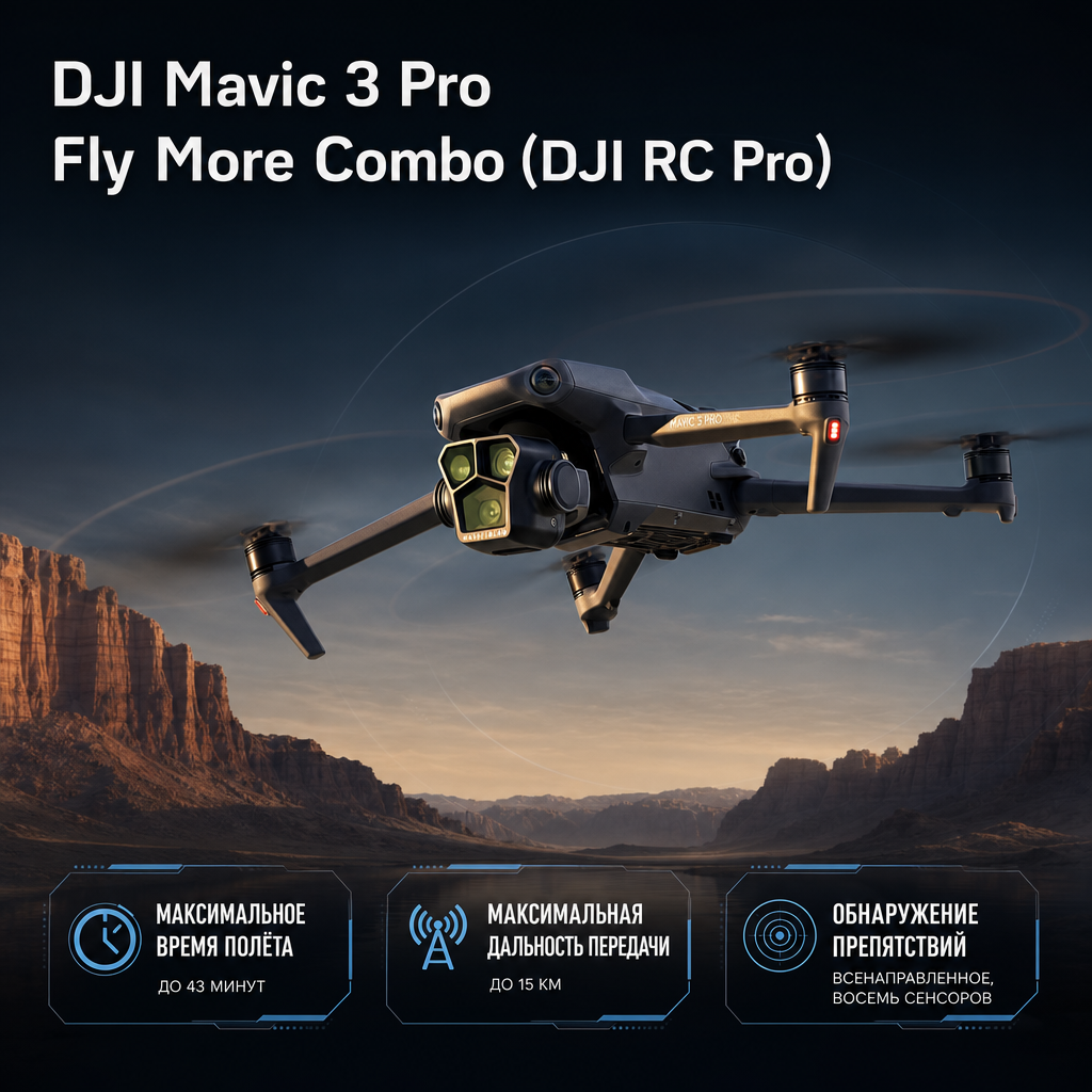 DJI Mavic 3 Pro Fly More Combo (DJI RC Pro) — инфографика