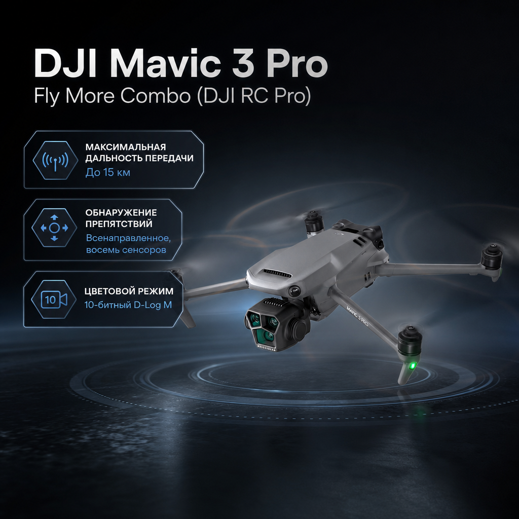 DJI Mavic 3 Pro Fly More Combo (DJI RC Pro) — инфографика