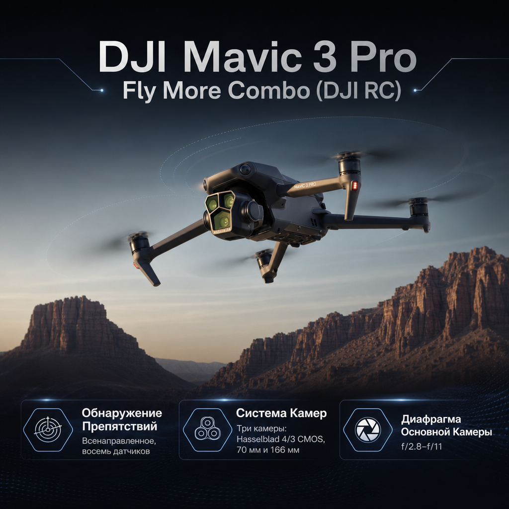 DJI Mavic 3 Pro Fly More Combo (DJI RC) — инфографика