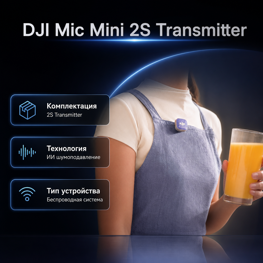 Инфографика: DJI Mic Mini 2S Transmitter