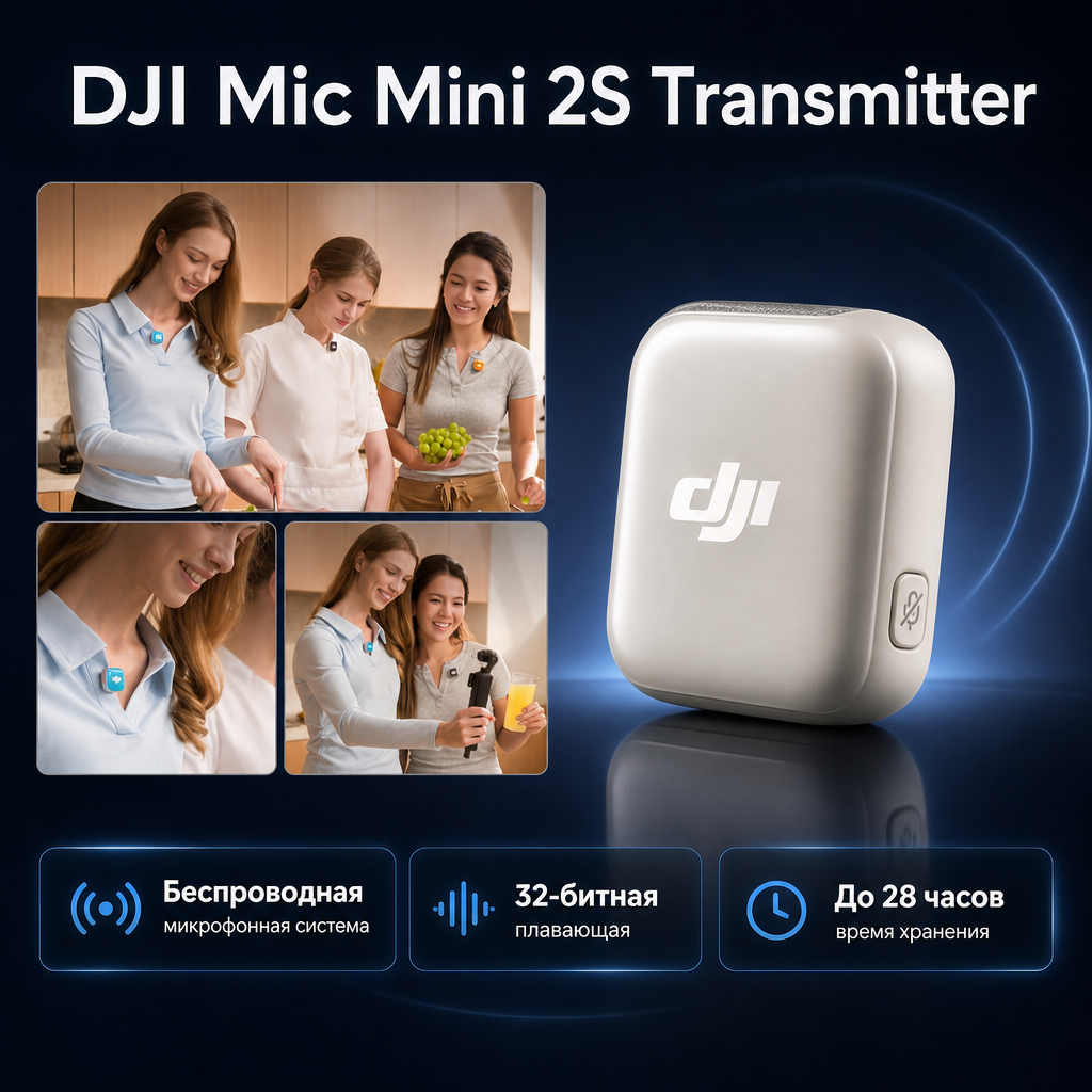 Инфографика: DJI Mic Mini 2S Transmitter