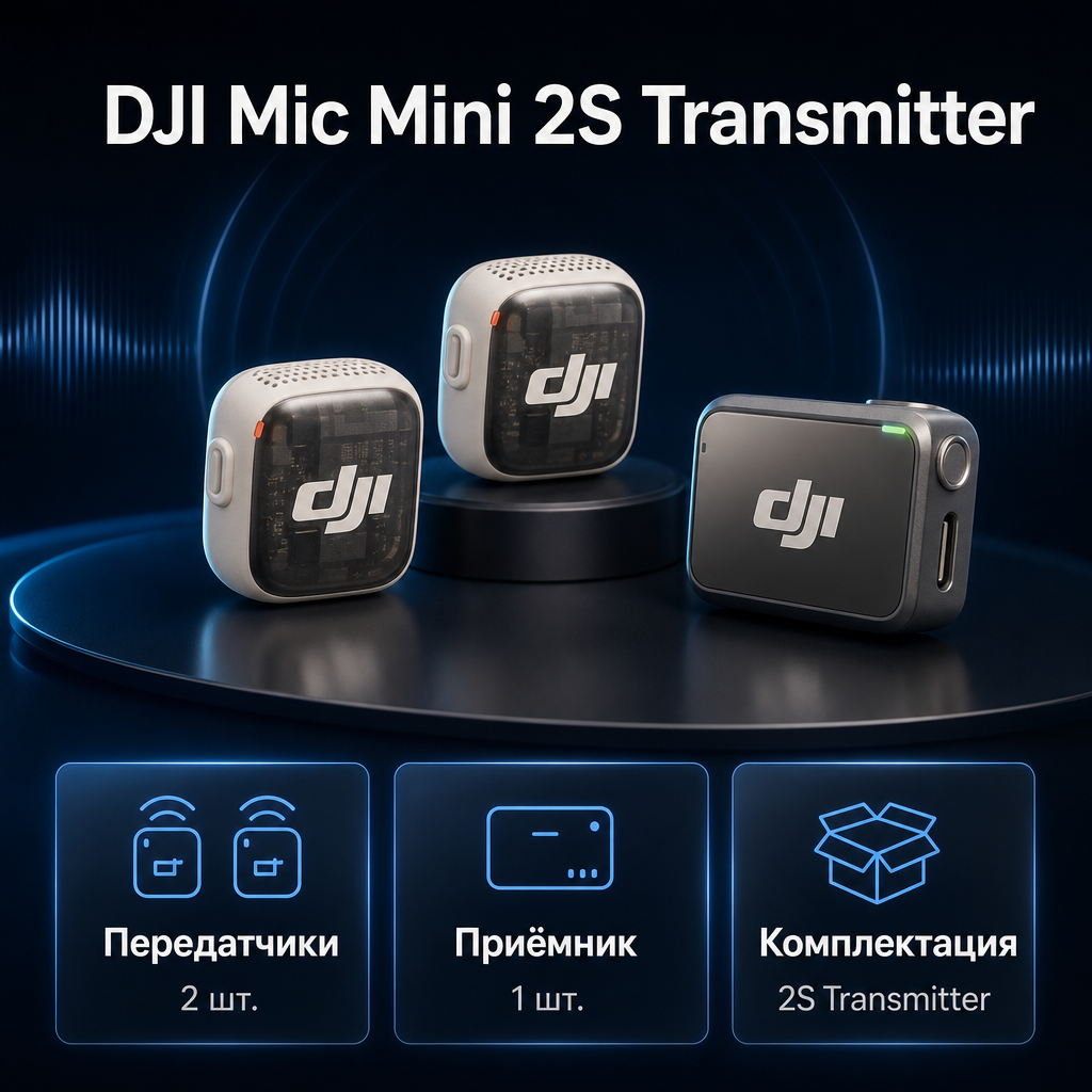 Инфографика: DJI Mic Mini 2S Transmitter