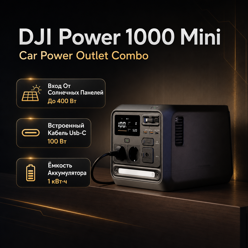 Инфографика: DJI Power 1000 Mini Car Power Outlet Combo