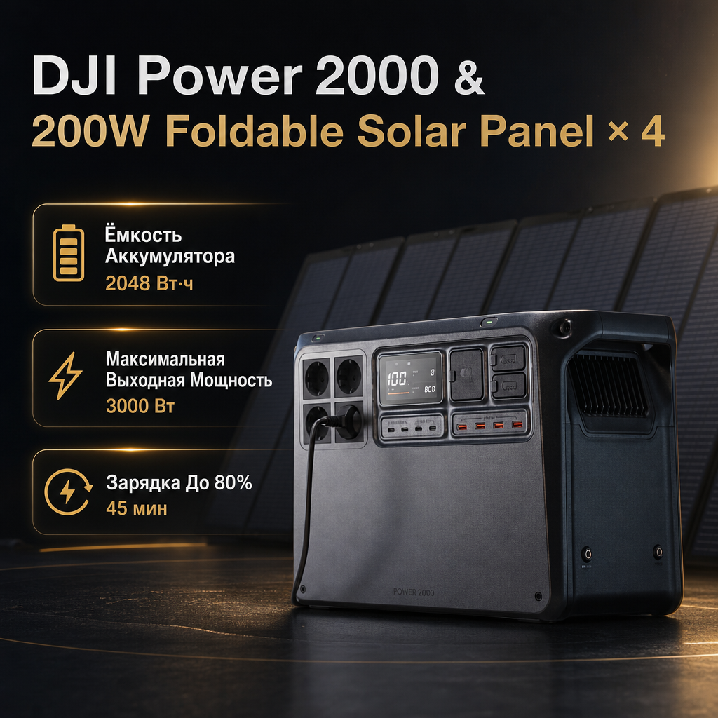 & 200W Foldable Solar Panel × 4
