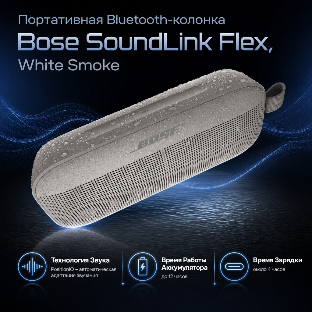 Bose SoundLink Flex Bluetooth Speaker​ - WHITE SMOKE