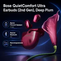 Инфографика: Bose QuietComfort Ultra Earbuds (2nd Gen), Deep Plum