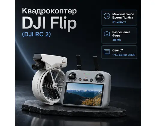 Квадрокоптер DJI Flip (DJI RC 2) — инфографика