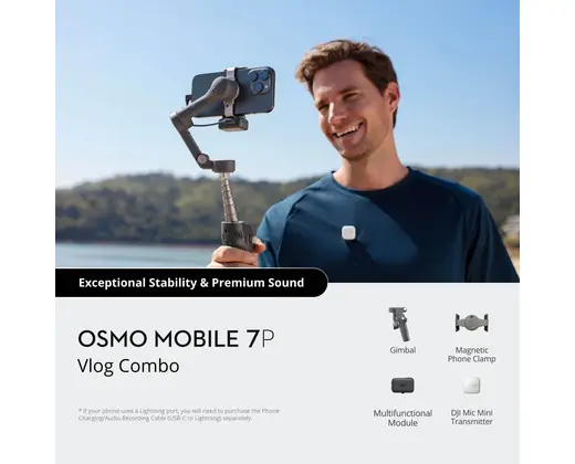 Osmo Mobile 7P Vlog Combo (DJI Mic Mini Transmitter Arctic White) — фото 2
